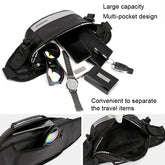 HAOSHUAI Outdoor Running Waist Bag With Reflecting Strip Chest Bag, 1100-6 Khaki, 1100-6 Dark Blue, 1100-6 Black)